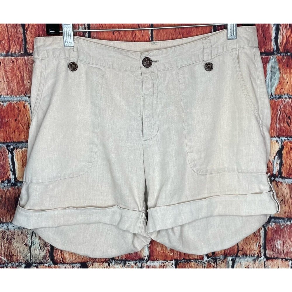 Patagonia Womens Beige Island Hemp Organic Cotton Cuffed Shorts Size 6